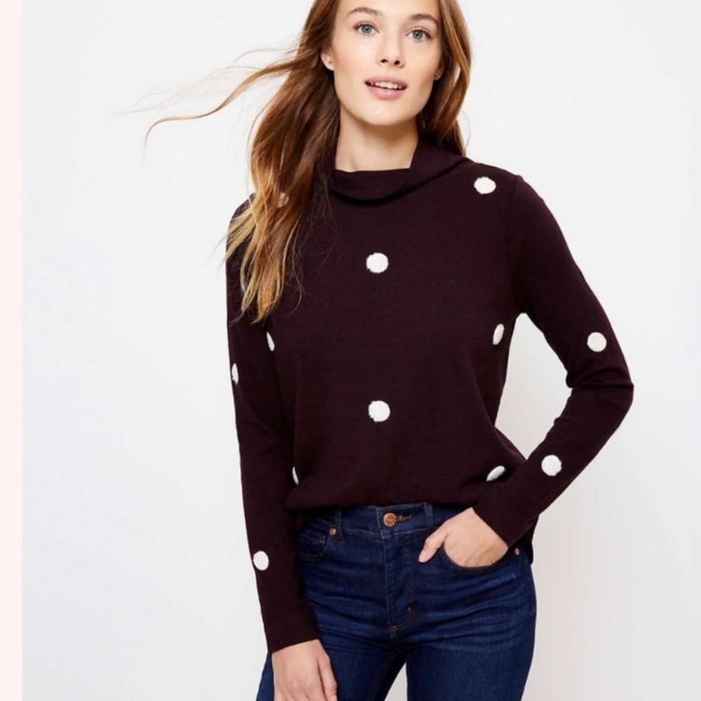 NWT LOFT dotted mock neck sweatshirt